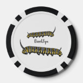 Monarch caterpijler cartoon illustratie poker chips (Achterkant)