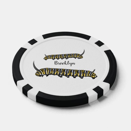 Monarch caterpijler cartoon illustratie poker chips (Enkel)