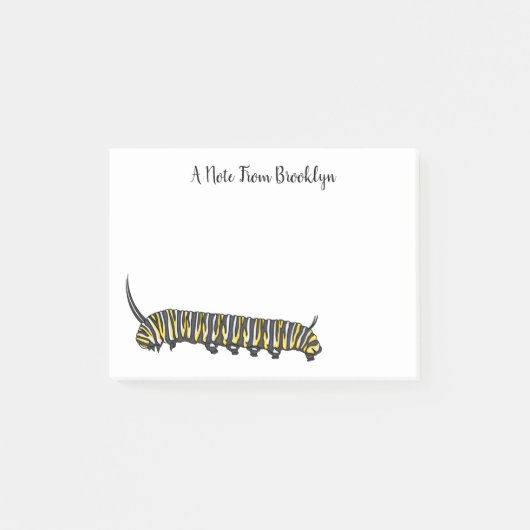 Monarch caterpijler cartoon illustratie post-it® notes (Voorkant)