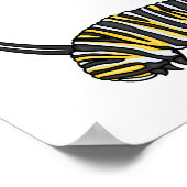 Monarch caterpijler cartoon illustratie poster (Hoek)