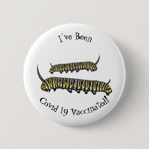 Monarch caterpijler cartoon illustratie ronde button 5,7 cm