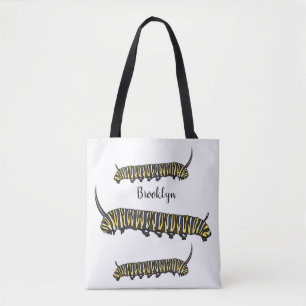 Monarch caterpijler cartoon illustratie tote bag