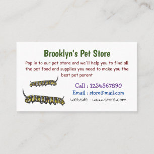 Monarch caterpijler cartoon illustratie visitekaartje