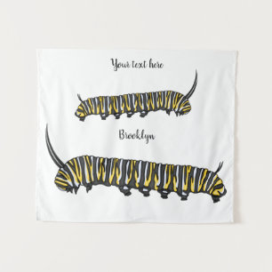 Monarch caterpijler cartoon illustratie wandkleed