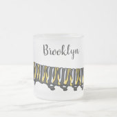 Monarch caterpillar cartoon illustration matglas koffiemok (Center)