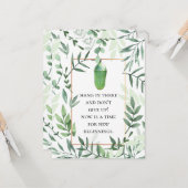 Monarch Chrysalis and Butterfly Hang in Note Kaart (Voorkant / Achterkant in situ)