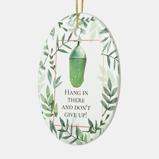 Monarch Chrysalis and Butterfly Keramisch Ornament (Links)