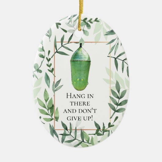 Monarch Chrysalis and Butterfly Keramisch Ornament (Voorkant)