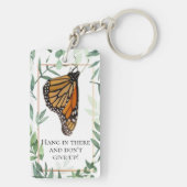 Monarch Chrysalis en Butterfly Aanmoediging Sleutelhanger (achterkant)