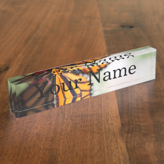 Monarch Danaus Plexippus Naambordje (Zijkant)