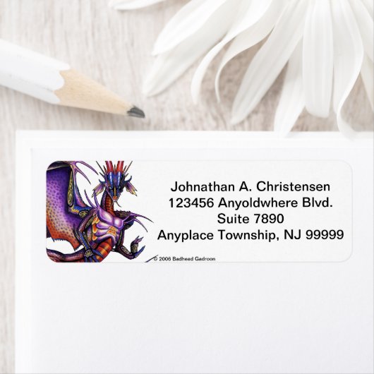 Monarch Dragon Retouradreslabel Etiket (Insitu)