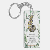 Monarch-driepijler en botervliesbemoedigend sleutelhanger (Voorkant Links)