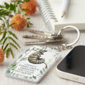 Monarch-driepijler en botervliesbemoedigend sleutelhanger (Voorkant Rechts)