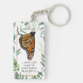 Monarch-driepijler en botervliesbemoedigend sleutelhanger (achterkant)