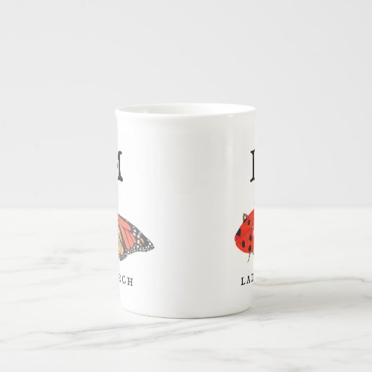 Monarch en Ladybug Porselein Kop (Voorkant)