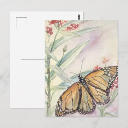 Monarch en Milkweed Briefkaart (Voorkant / Achterkant)