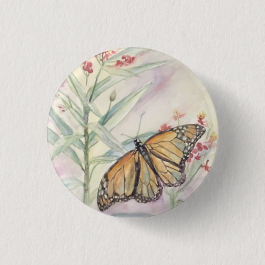 Monarch en Milkweed Ronde Button 3,2 Cm (Voorkant)