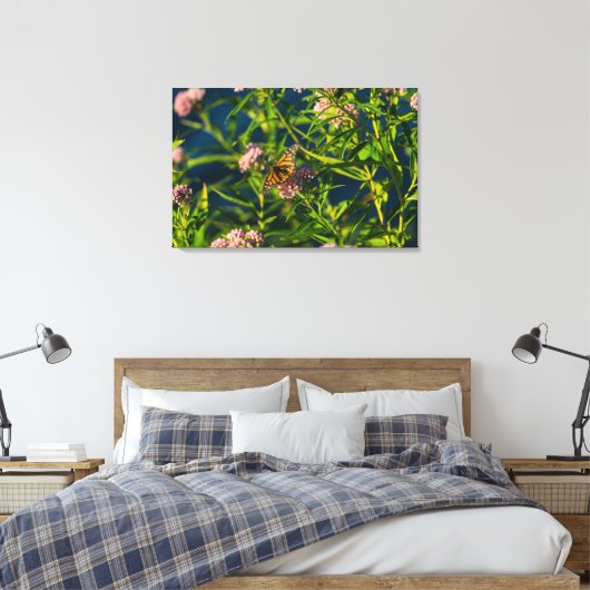 Monarch en molenroos canvas afdruk (Insitu (Slaapkamer))