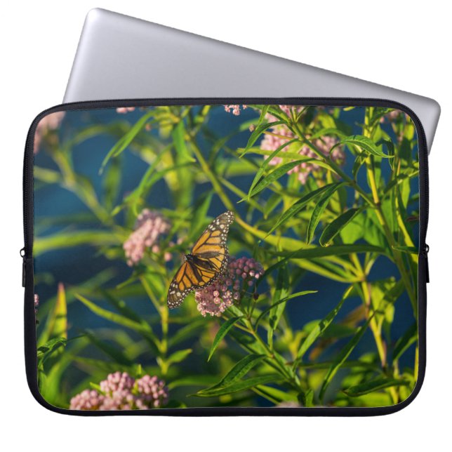 Monarch en molenroos laptop sleeve (Voorkant)