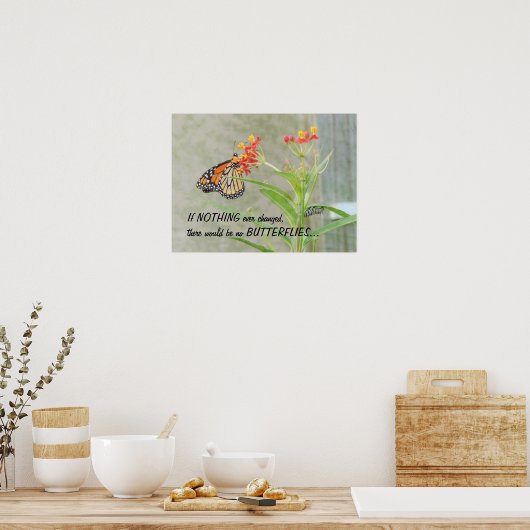 Monarch en Poster van de derde pijler met citaat (Keuken)