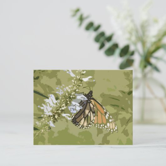 Monarch en Salvia Briefkaart (Staand voorkant)