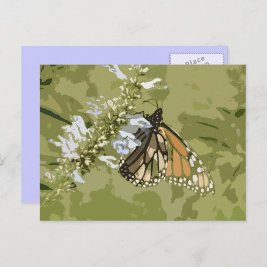 Monarch en Salvia Briefkaart (Voorkant / Achterkant)