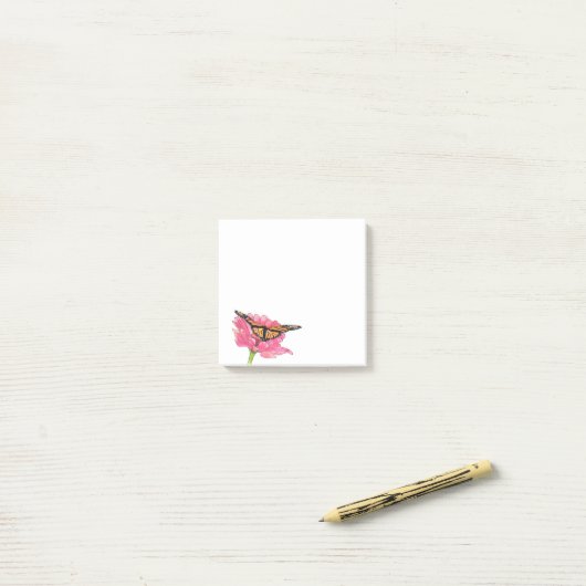 Monarch en Zinnia Post-it® Notes (Op bureau)