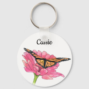 Monarch en Zinnia Sleutelhanger