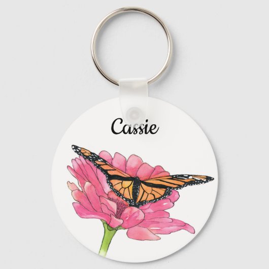 Monarch en Zinnia Sleutelhanger (Voorkant)