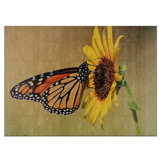 Monarch en zonnebloem snijplank (Voorkant)