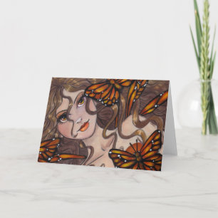 "Monarch Fairy" blanco fantasie wenskaart Kaart