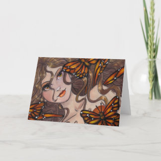 "Monarch Fairy" blanco fantasie wenskaart Kaart