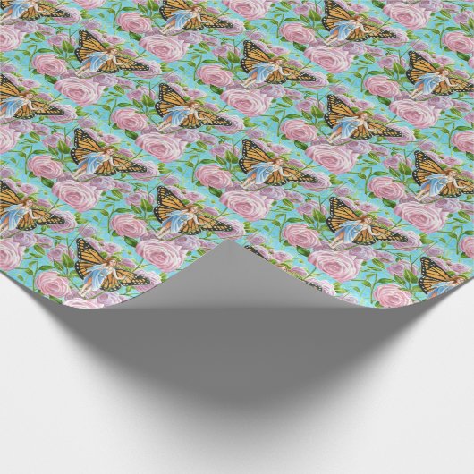 Monarch Fairy tussen de Rozen Cadeaupapier (Hoek)