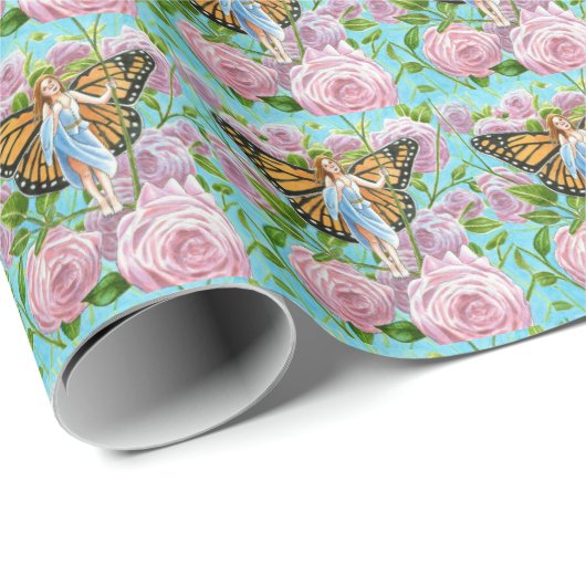 Monarch Fairy tussen de Rozen Cadeaupapier (Rol Hoek)