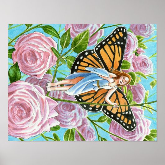 Monarch Fairy tussen de Rozen Poster (Voorkant)