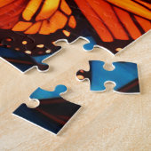 Monarch gloed gekleurd glas kunst puzzel (Zijkant)