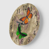 Monarch & groene vlinder met steinglasklok grote klok (Hoek)