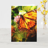 Monarch Grunge Kaart (Gele Bloem)