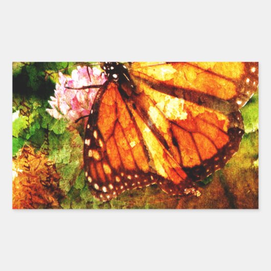 Monarch Grunge Rechthoekige Sticker (Voorkant)