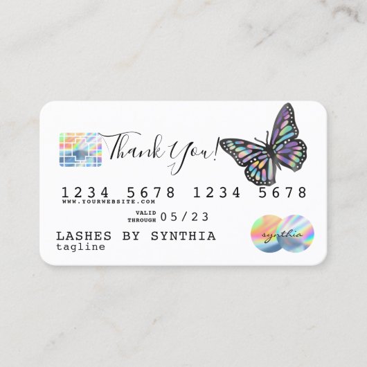 Monarch Holograph Dank u voor de moderne credit Ka Visitekaartje (Voorkant)