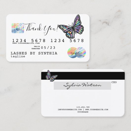 Monarch Holograph Dank u voor de moderne credit Ka Visitekaartje (Voorkant / Achterkant)