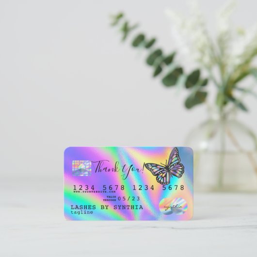 Monarch Holograph Dank u voor de moderne credit Ka Visitekaartje (Staand voorkant)