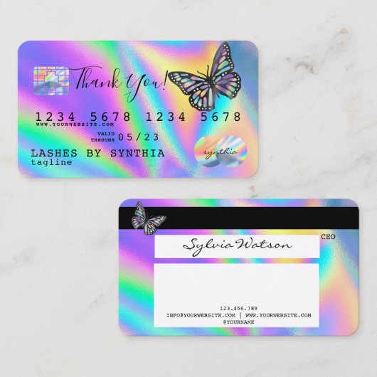 Monarch Holograph Dank u voor de moderne credit Ka Visitekaartje (Voorkant / Achterkant)