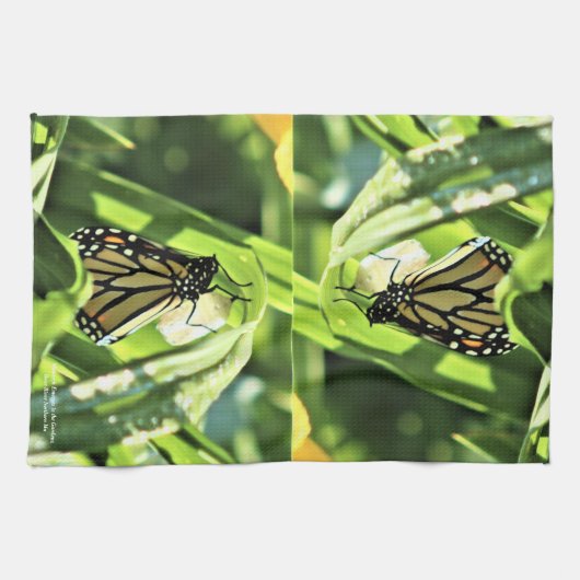 Monarch in de tuinen theedoek (Horizontaal)