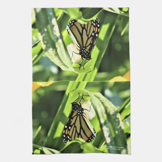 Monarch in de tuinen theedoek (Verticaal)