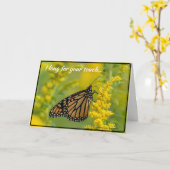 Monarch in een Zee van geel gevouwen Wenskaart Kaart (Gele Bloem)