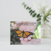 Monarch in open handen Deuteronomium 15:8 Briefkaart (Staand voorkant)