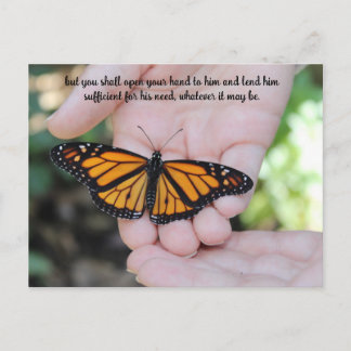 Monarch in Open Handen Deuteronomium 15:8 Briefkaart