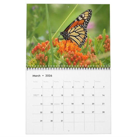 Monarch Kalender 2026 (Mar 2026)