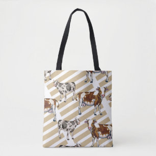 Monarch Koe Zwart Bont Tote Bag